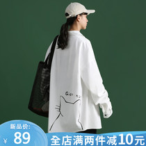 2021 new white shirt womens foreign style fashion all-match tide ins Japanese loose lazy hanging shirt jacket