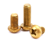 Brass GB818 cross groove pan head machine screw PM2M2 5M3M4M5M6M8 semicircular head screw national standard pure copper