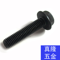 BK dumb black 304 stainless steel GB5787 flange bolt M5M6M8M10M12 with flower tooth surface outer hexagon screw