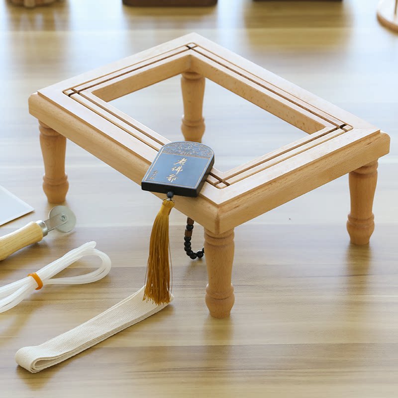 (Full beech wood) French embroidery small embroidery rack Table top embroidery bandage embroidery rack Flip square embroidery bandage