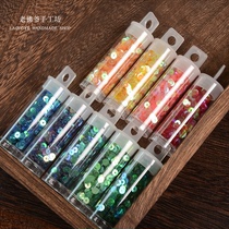 (4mm Transparent Colorful Series) French Embroidery Sequin Clothing Accessories Imported PET High Temperature Resistant Sheet 9 Colors