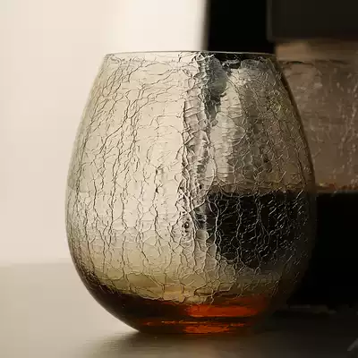 Japanese handmade ice crack cold drink cup cold coffee cup whiskey wine glass Men leader teacher gift