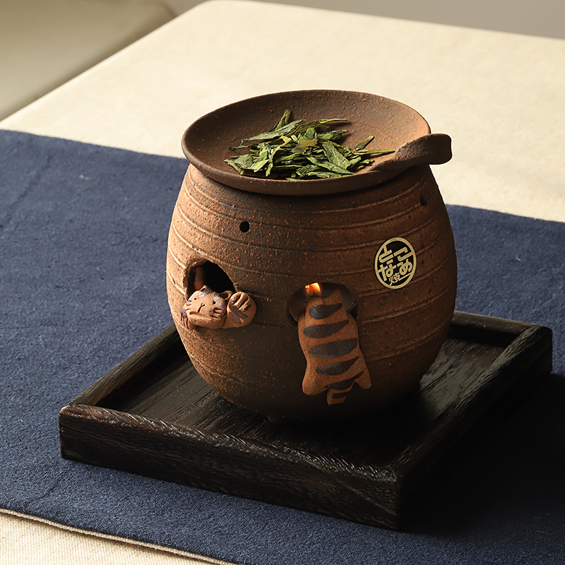 Japanese imported Changshu Japanese handmade Zen Kung Fu tea incense burner cat house tea set Gift Set