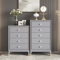 American light luxury four chest of drawers five chest of drawers solid wood drawer storage cabinet modern gray living room locker chest of drawers