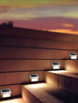 Solar Step Light Outdoor Waterproof Home Court Lamp Garden Arrangement Decorative Lights Stainless Steel Outdoor Stair Light