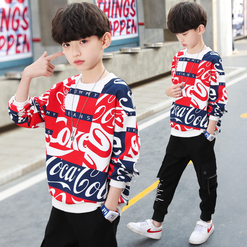 Boy Clothing Boy Spring Clothing Necropolis 2022 New 7 Foreign Pie 8 Children Long Sleeve T-shirt 9 Boy 10 Chunqiu Season 12 Tide