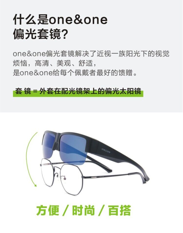 One&One 女近视墨镜 偏光太阳镜 直接套在近视架上 图2