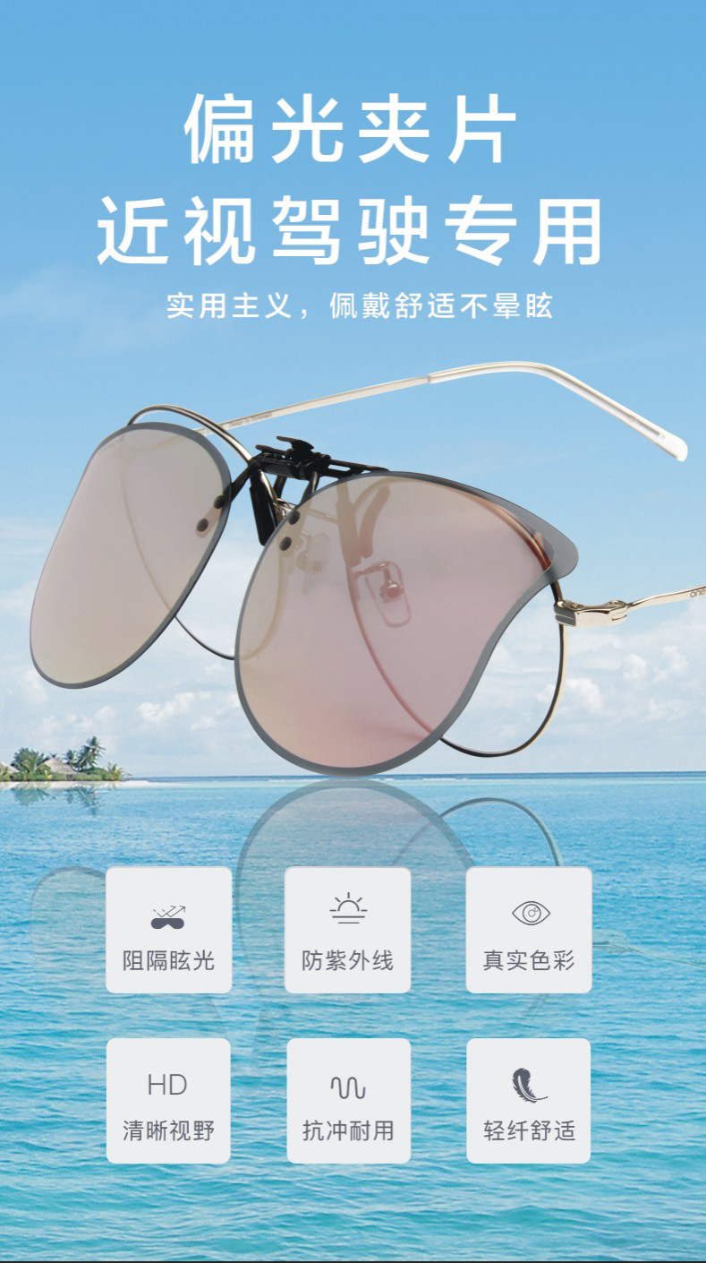 One&One 5g超轻 近视专用偏光墨镜夹片 图1
