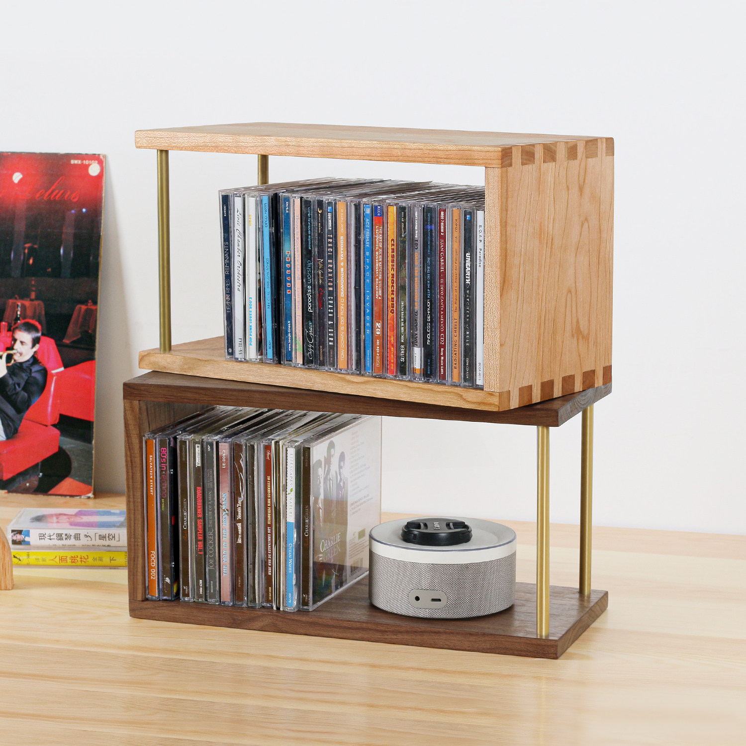 Kankei Cd Rack Black walnut desktop cd storage rack, the perfect home for nintendo ...