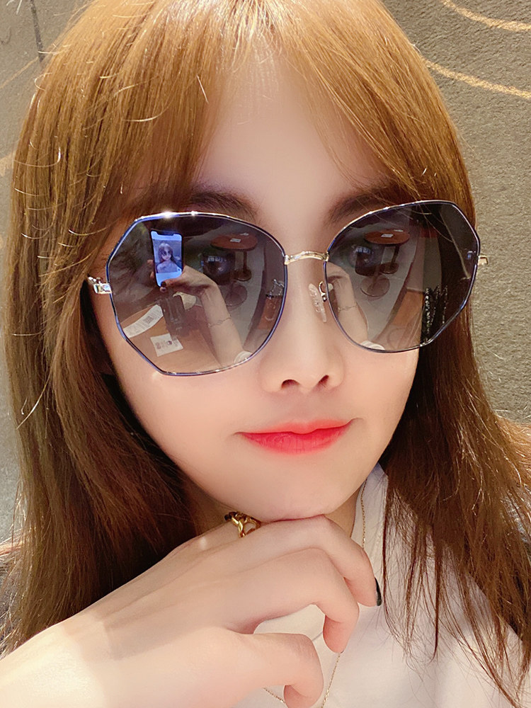 Parsonway sunglasses ladies 2022 new round face big face fashion Japanese slimming sunglasses anti-UV polarized