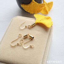 Blue moon home wool flower DIY jewelry accessories 14K package gold copper plated large S ear hook color preservation
