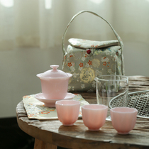 Shangfang travel tea set set portable bag fast guest Cup car car a pot of three cups kung fu outdoor tea