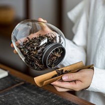 Chamfong Glass Tea Leaf Jars Tin Lid Moisture tea Warehousing Jar Seal Tank Transparent Puer Large Tea Leaf Jars