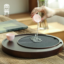 Shangfang tea tray dry bubble tray small tea table kung fu tea set dry bubble tea tray round household simple absorbent stone Tea Sea