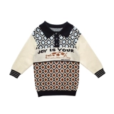 Свитер, детская длинная трикотажная осенняя футболка polo, в западном стиле, коллекция 2022, средней длины