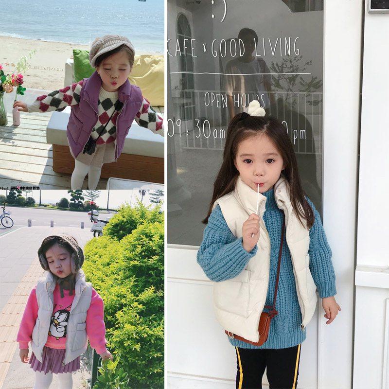 Hong Kong Beautiful Girl Kindergarten 100 Hitch Practical male and female children Little baby Ma A Autumn Winter Cotton Mwaistcoat