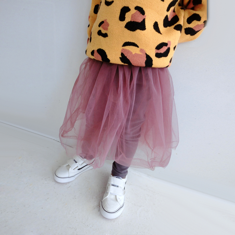 Falling in love with beautiful girl purple fluffy gauze skirt fake 2 pieces trousers skirt