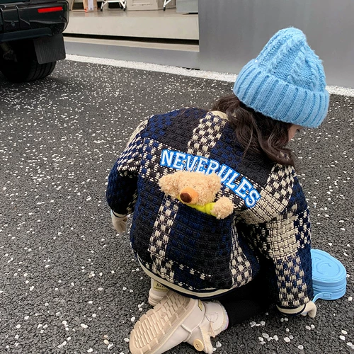 Стеганая демисезонная куртка, удерживающий тепло пуховик, бейсбольная форма для девочек, в стиле Шанель