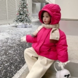 Детский пуховик, бархатная детская толстовка с капюшоном, куртка, утиный пух, увеличенная толщина