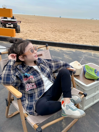 Весенняя детская рубашка, коллекция 2023, в западном стиле, в корейском стиле, семейный стиль