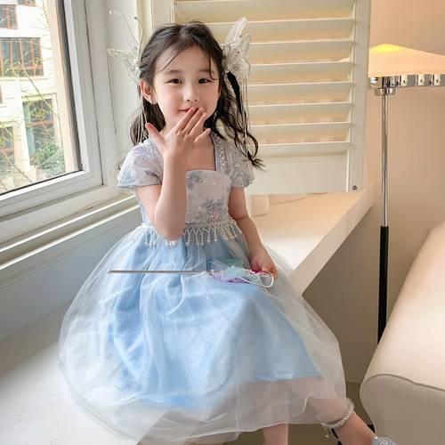 Наряд маленькой принцессы, летняя одежда, платье, юбка на девочку, коллекция 2023, в западном стиле