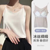 Sexy hanging with vest female summer bra cushion in the outer wear v - collar back - and - one - type coat
