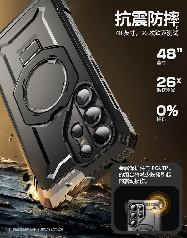 SUPCASE Rugged Ring Stand Black iPhone Case