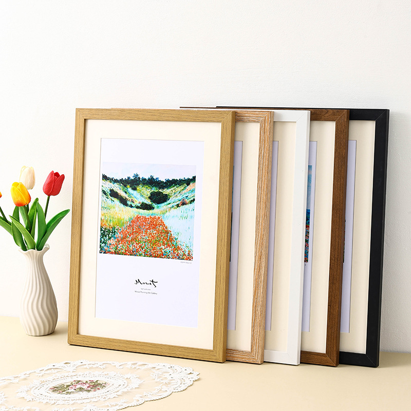 Simple Photo Frame, Framed Picture Frame for Wall Hanging, A3 Size, 16-Inch Tabletop, A4 Size, 4-Open, 8K Puzzle Frame, Creative Photo Wall, Wooden