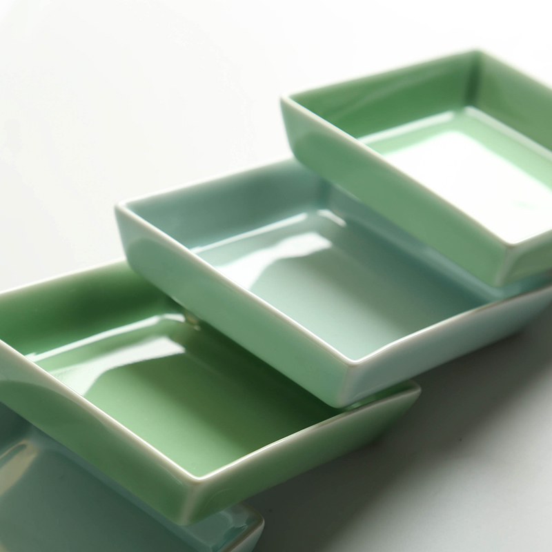 Longquan celadon tableware pure color square vinegar dish dip small dishes with ipads plate bean dish taste dish of Japanese oil plate