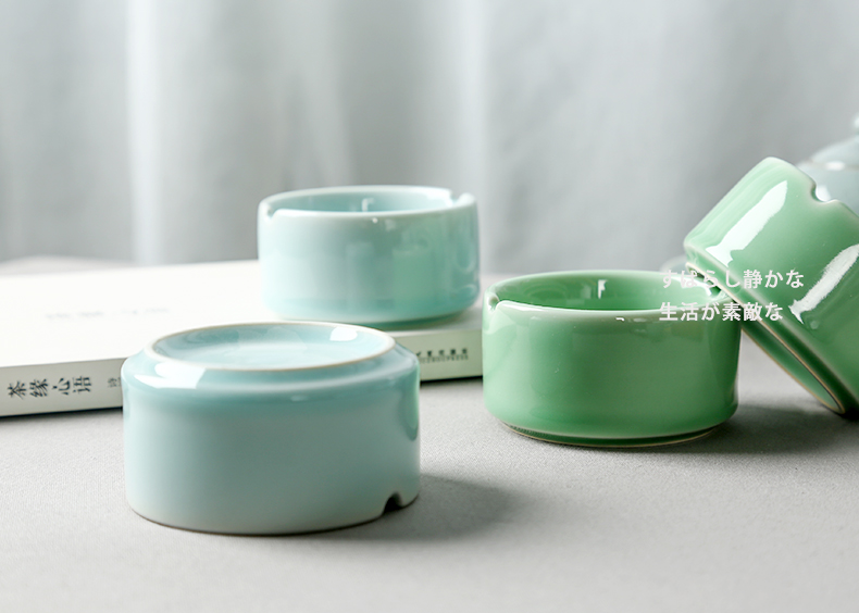 Longquan celadon small ashtray individuality creative ceramic home sitting room hotel office accessories ashtray