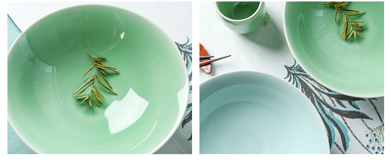 Longquan celadon bowls simple ceramic tableware large 8 "rainbow such always pull new hat to bowl of melon and fruit dish home plate