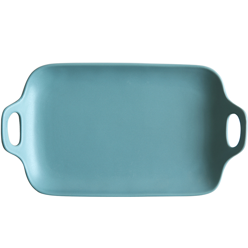 Jingdezhen ceramic plates sweetheart cake fruit bowl 10 - inch boreal Europe style three color inferior smooth ears rectangular plate