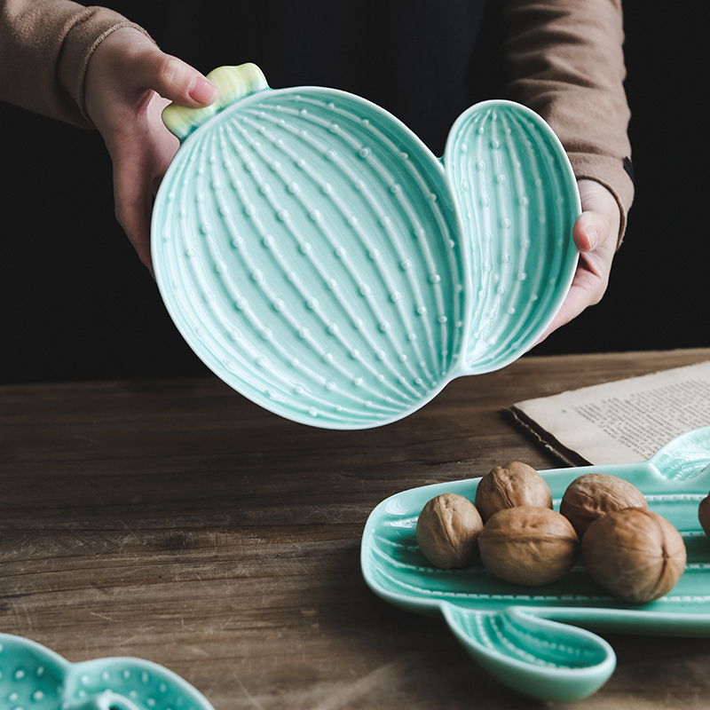 The cactus, lovely creative ins plate northern wind move dessert plate ceramic plate of fruit for breakfast