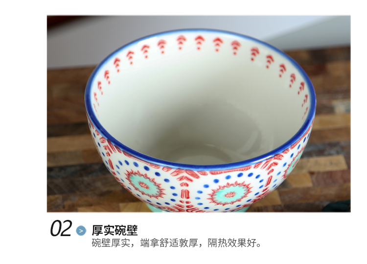 Simple hand - made under glaze color restoring ancient ways Japanese ceramics large ltd. household creative rainbow such as bowl bowl of soup bowl move