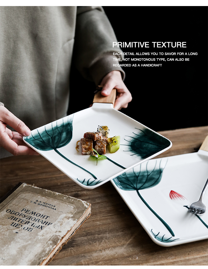Breakfast steak dribbling wood put the plate of the new creative pendulum plate ceramic cake plate west plate dinner plate