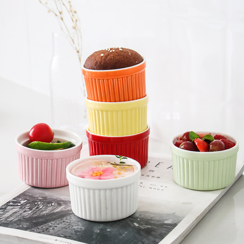 Jingdezhen shu she bake to use baking cake mould jelly ice cream dessert pudding ceramic bowl stripe cup
