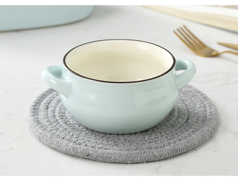 Northern wind ins ear soup bowl bake home microwave oven use lovely red net tableware ceramics rainbow such use