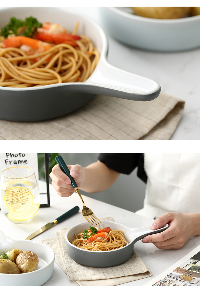 Nordic FanPan oven tray bake home plate creative ceramic plate surroundings while baking plate tableware deep dish plates