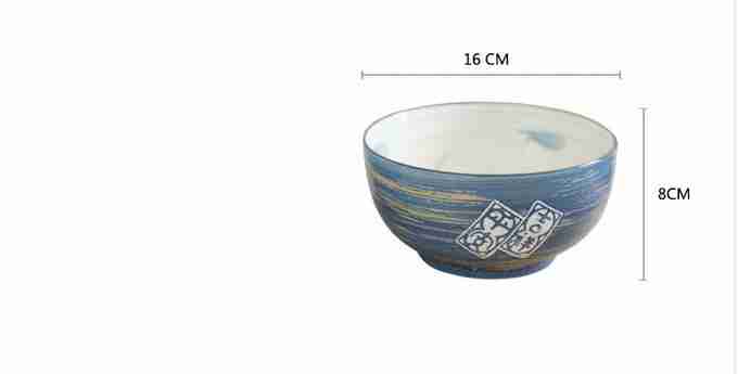 Jingdezhen and colorful propitious shells big auspicious ceramics bowl of rice noodles in soup bowl dishes cutlery set