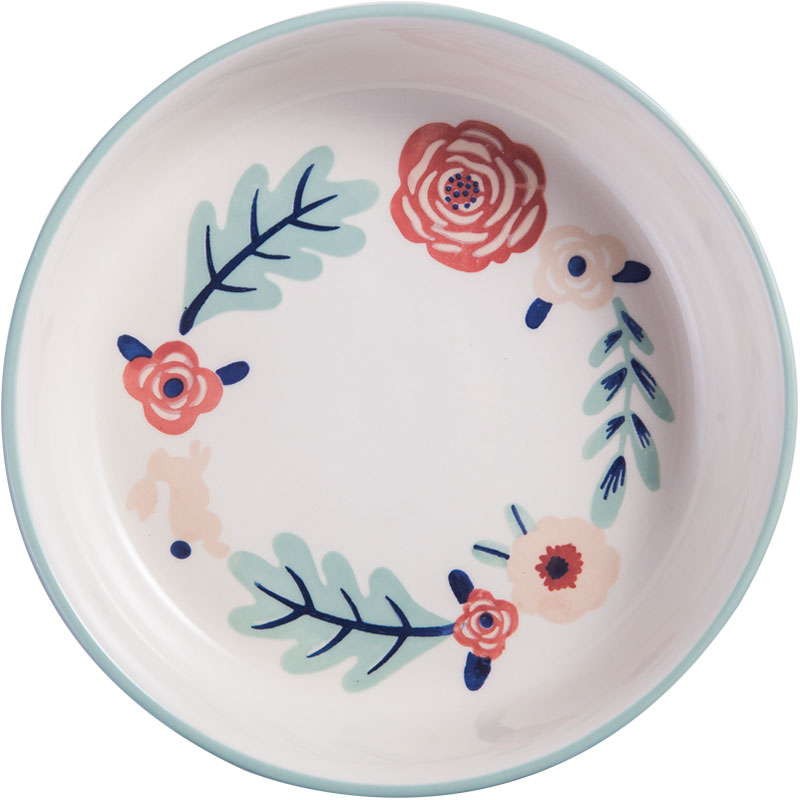 Four seasons flower series of northern wind household soup plate ceramic household of Chinese style originality of circular plates with the food dish deep dish