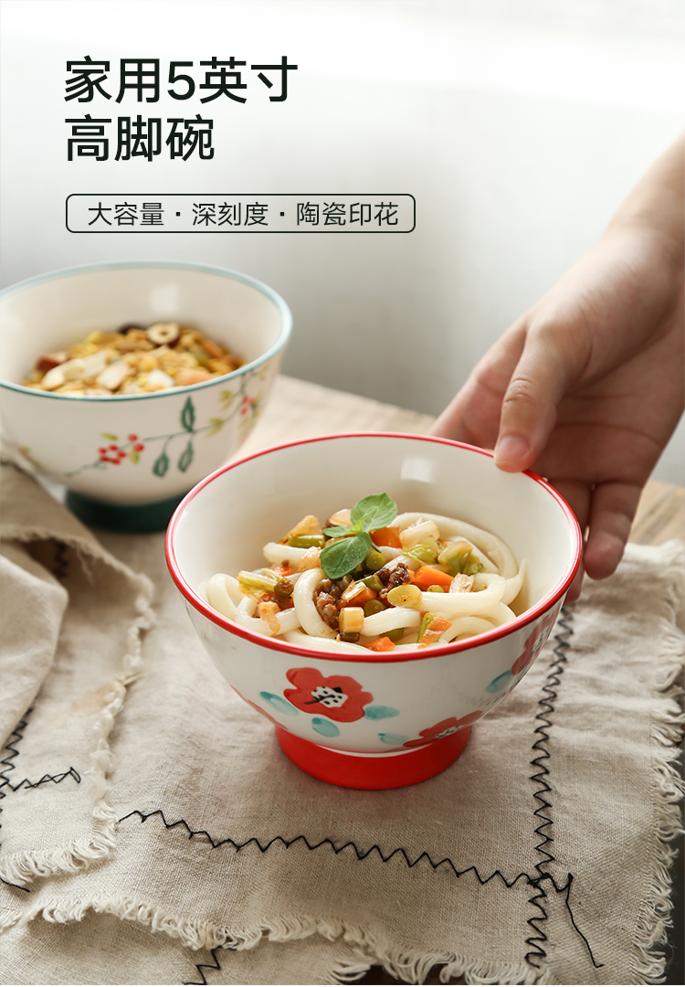 Nordic ins tall bowl home against hot hat to small rainbow such as bowl bowl hand - made rice bowls thickening single tableware