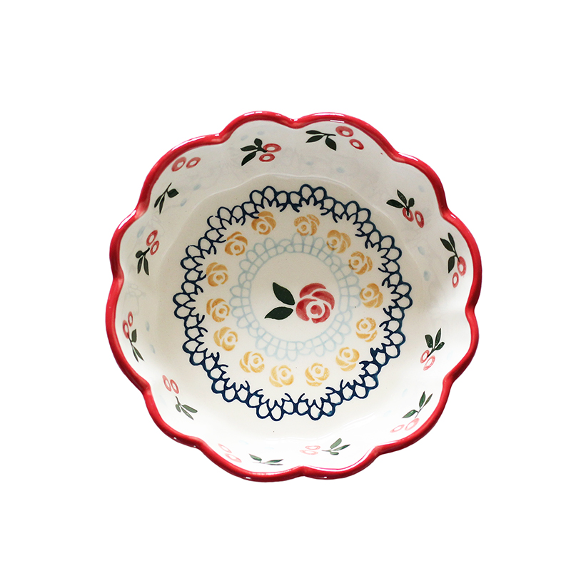 Jingdezhen retro hand - made ceramic cherry small bowl of salad bowl sauce bowl home baby to assist the food bowl of fruit bowl