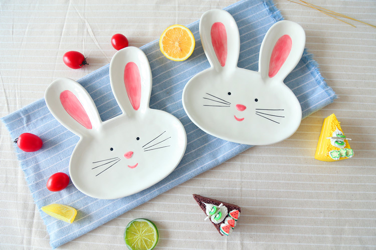 Jingdezhen express cartoon rabbit turnip ceramic bowl of snack fruit bowl dessert bowl bowl of the little white rabbit