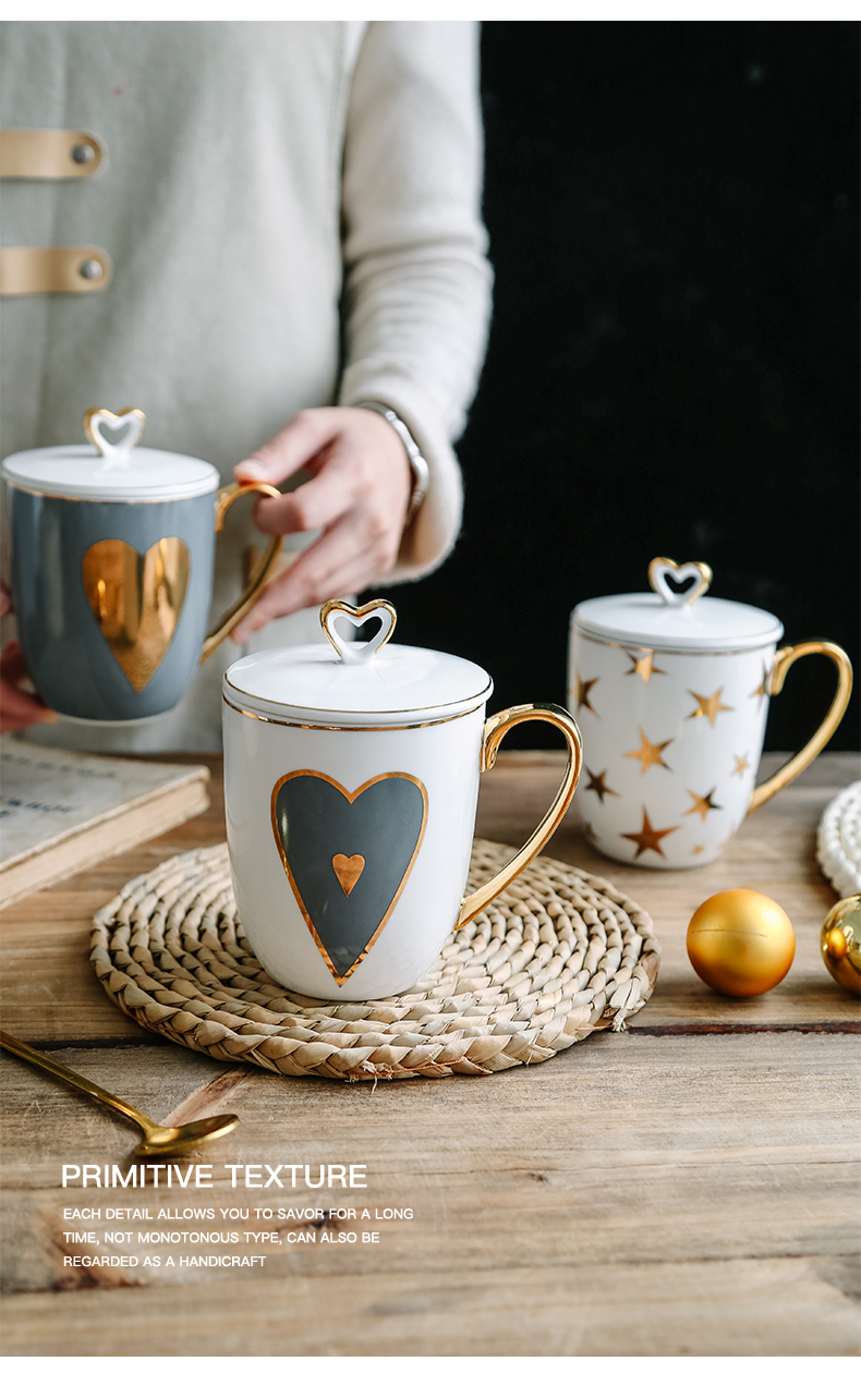 Lovely cup children ceramic cup with cover girl pink see love peach heart cup home mugs