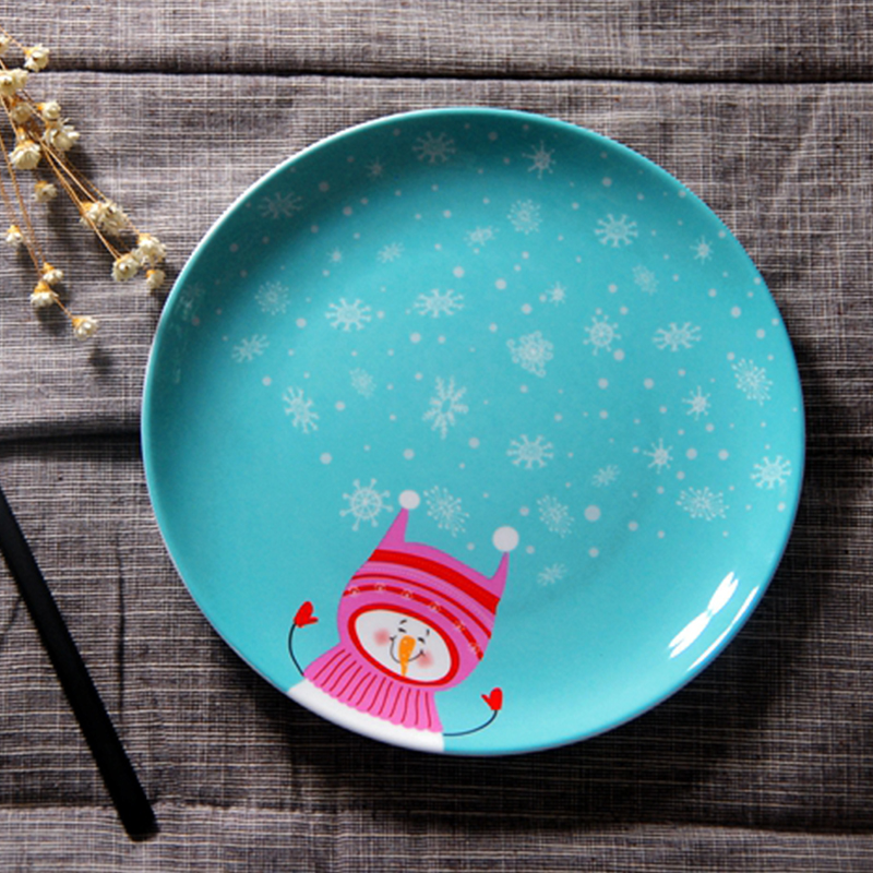A Warm Christmas gift ipads China plates northern wind steak western food plate 8 inches fruit salad plates