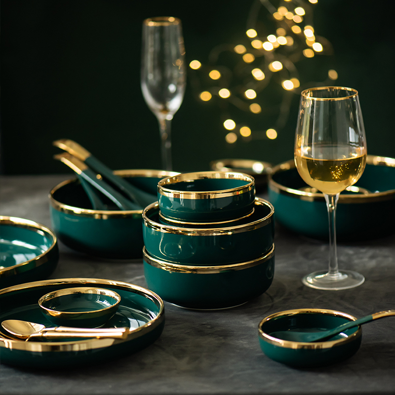 Nordic light ins web celebrity up phnom penh key-2 luxury home suit emerald plate tableware ceramic bowl dish dish bowl