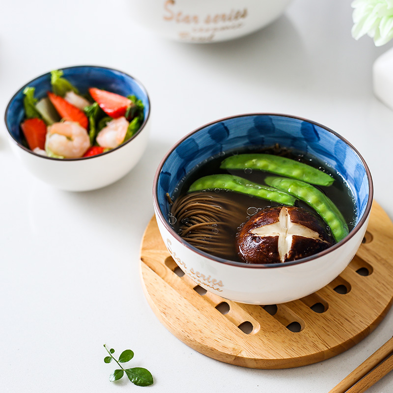 Nordic ceramic salad bowl, ceramic bowl bowl sky, lovely breakfast eat big household fruits dessert bowl of beef noodles in soup bowl