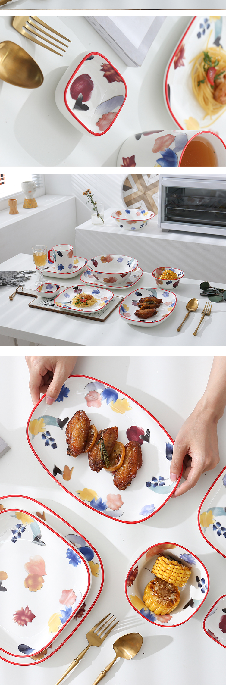 Move ears hand lace pan household ceramics baked cheese baked bread and butter dish dish dish creative western food