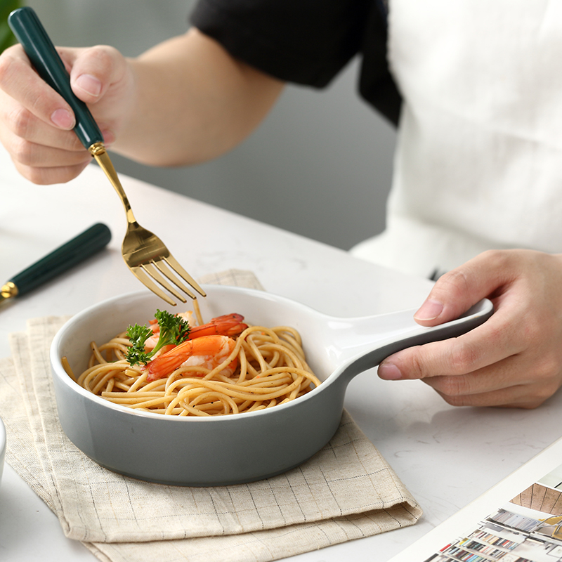 Nordic FanPan oven tray bake home plate creative ceramic plate surroundings while baking plate tableware deep dish plates