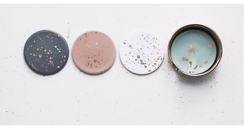 Northern wind ins European top - grade ceramic throwing gold cup mat creative hot insulation pad household cup cup mat